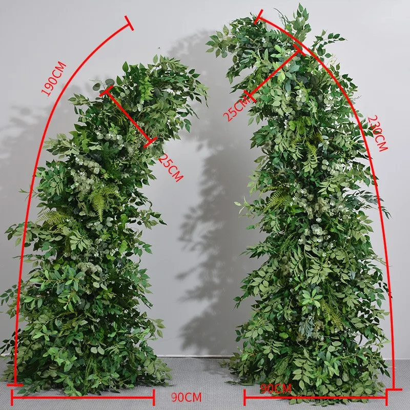 Uflower Green Leaves Creeper Plant Floral Arrangement Outdoor Wedding Backdrop Horn Arch Decor Stage Window Display Flower Walls view 6