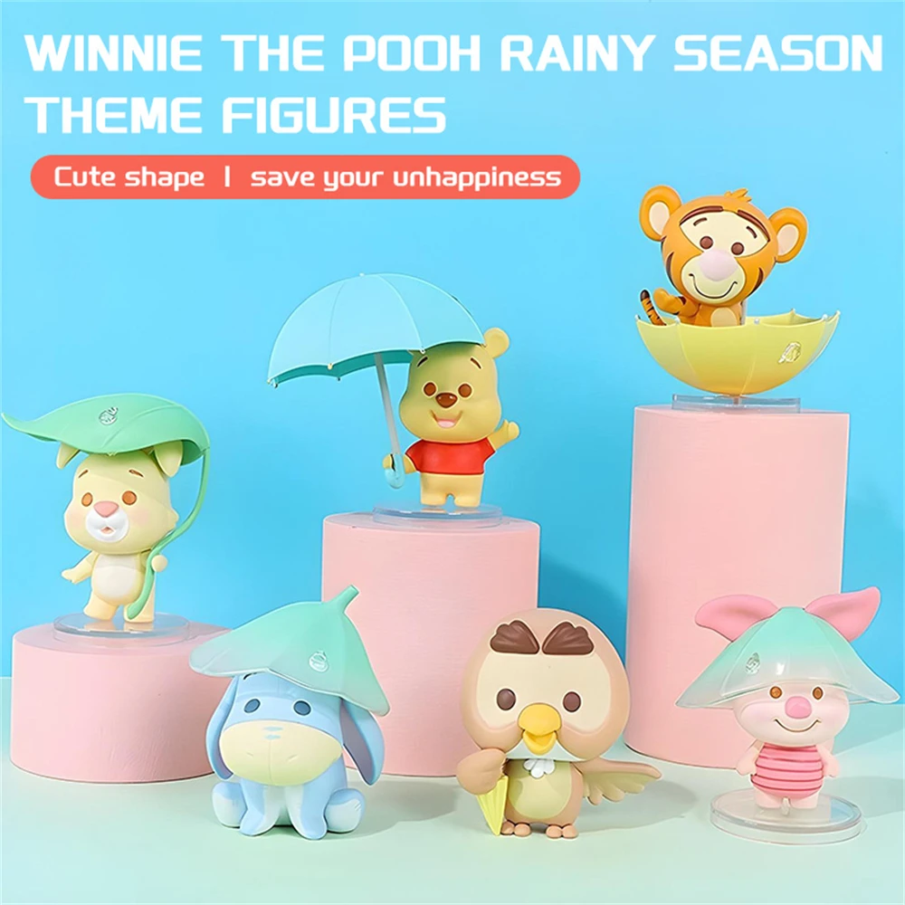 

MINISO Disney Winnie The Pooh Rainy Season Theme Blind Box Decoration Toy Anime Model Collection Desktop Decoration Gift Random