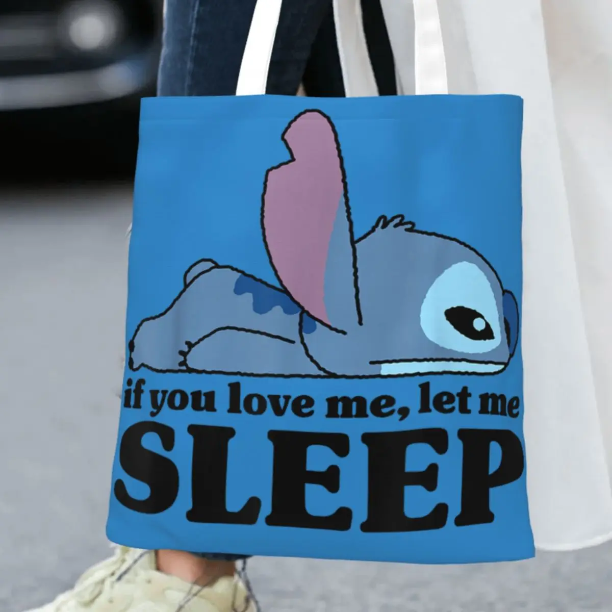 Bolsa de Compras Lilo y Stitch, Bolsos de Mano para Mujer, Bolsas de Compras de Diseñador, Bolsa de Tela Informal