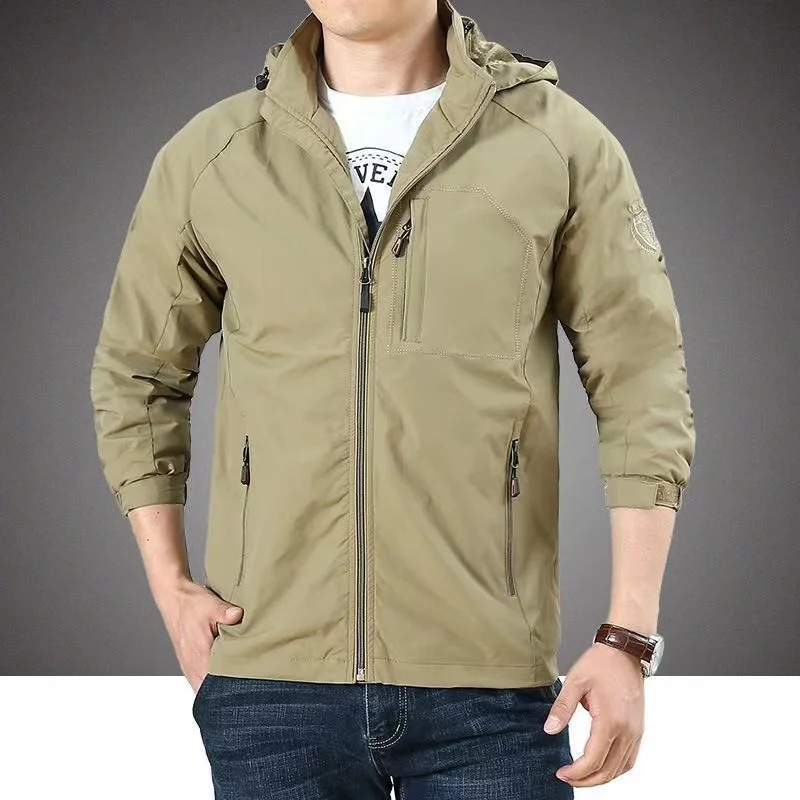 Pilot wasserdichte Wind jacke Herren Herbst neue klassische Mode abnehmbare Kapuze Mantel lässig Klettern verschleiß feste Arbeits jacke