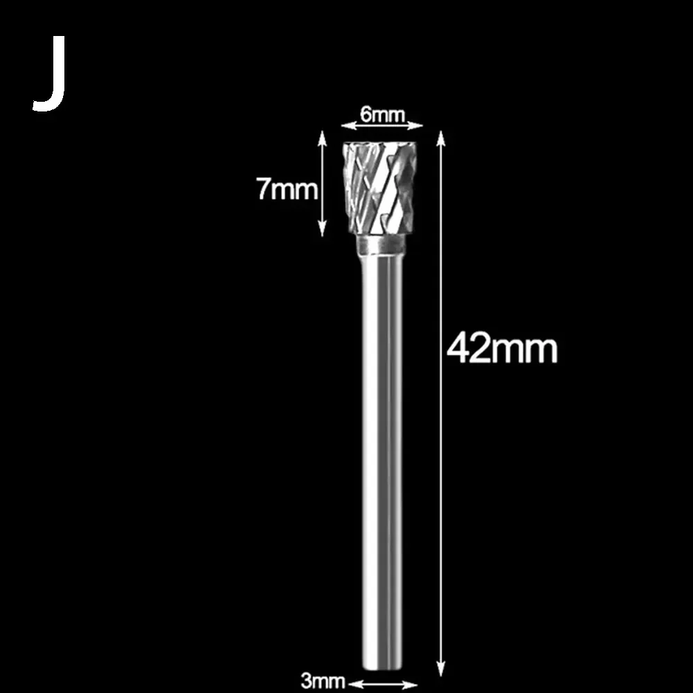 Fraises en Carbure Monobloc, 10 Types, 1 Pièce, Tige de 3mm, Mèche de 6mm de Diamètre, Lime à Distance pour Outils Convertisseurs à Distance