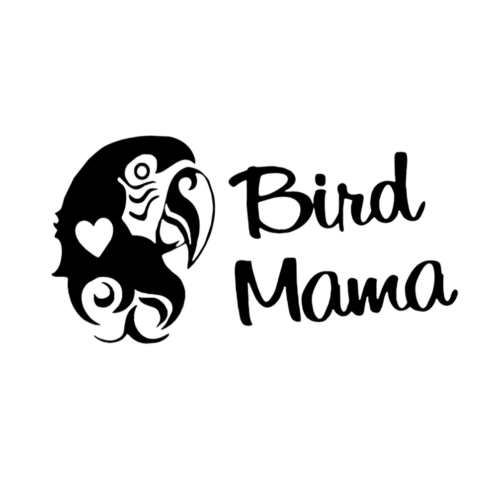 Bird Mama Parrot Vinyl Car Sticker Waterproof Anti‑UV Decal For Car Window Bumper Moto Laptop Luggage Auto DIY Decor Accessory