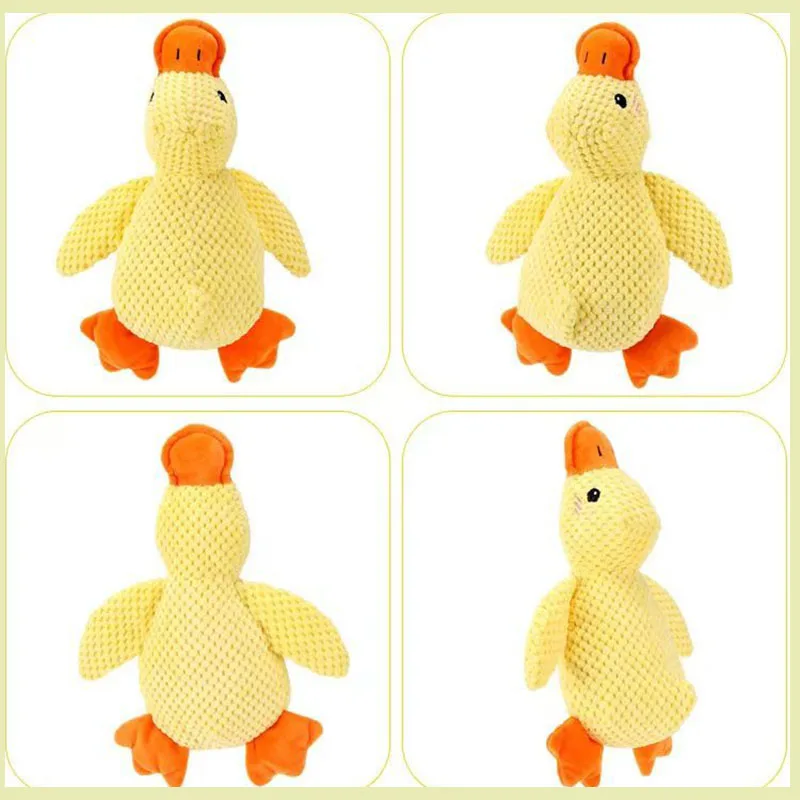 Cute Squeaky Duck Dog Toy Soft Plush Pet Chew Toy for Teeth Cleaning Interactive Play for Puppy and Small Medium Dogs Delicate
