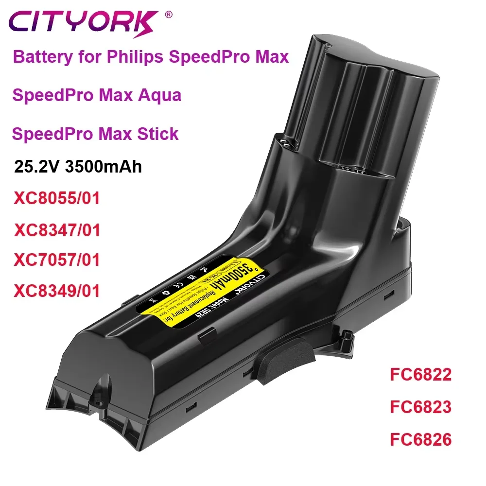 

25.2V 3500mAh Replacement Battery for Philips SpeedPro Max Aqua Stick Cordless Vacuum XC8055/01 XC8347/01 XC7057/01 XC8349/01