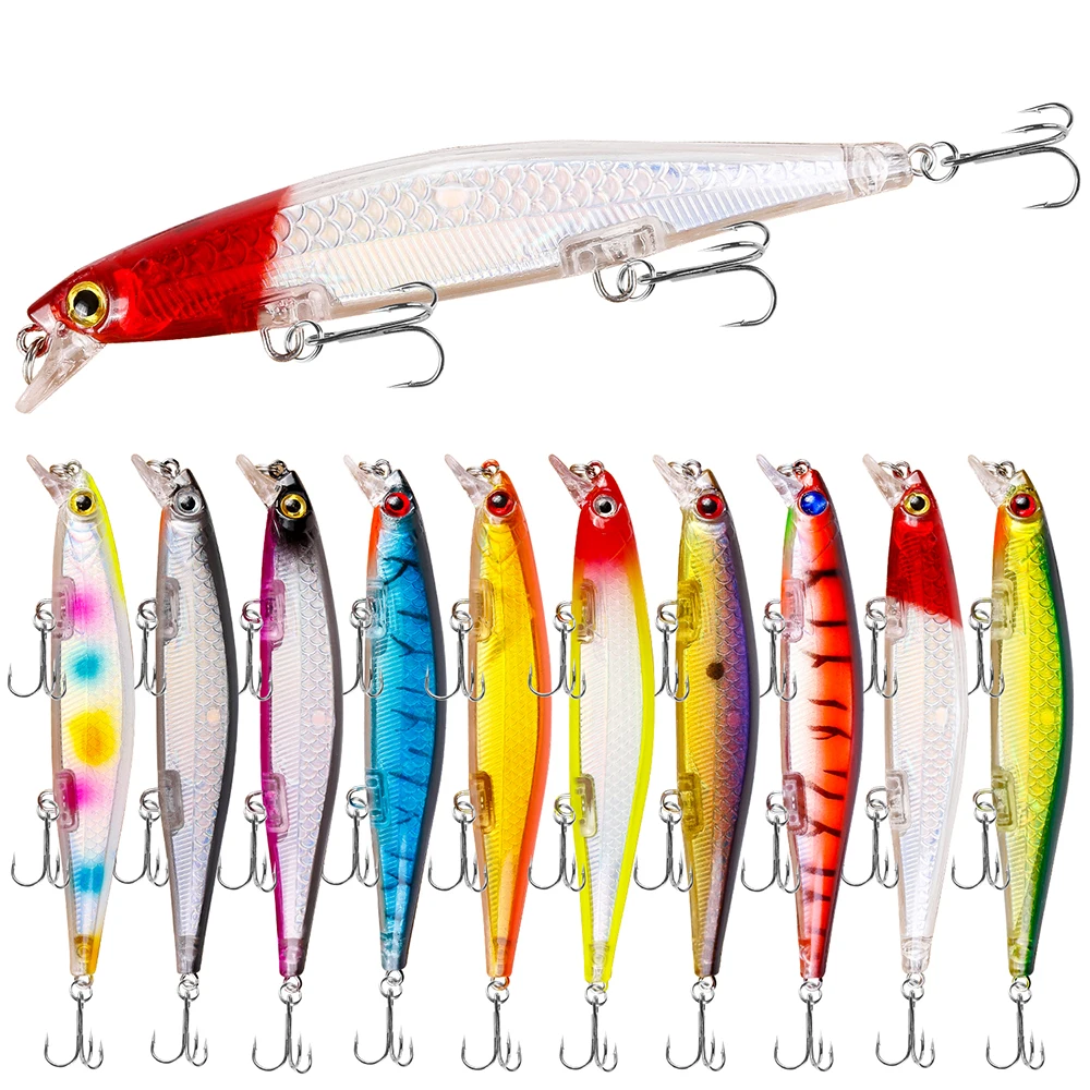 Bisogoon Fishing lures Floating Minnow bait 11cm 13G Artificial Pike Bass Hard Bait Wobbler Crankbait Fishing bait tackle