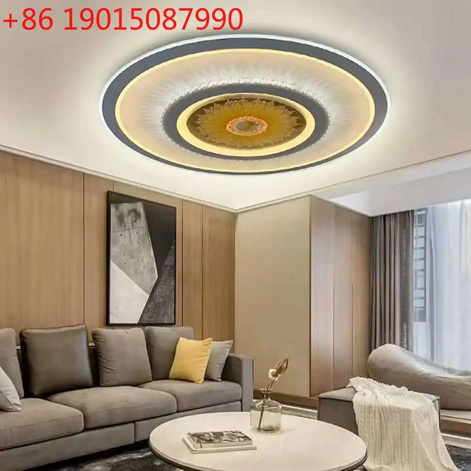 

Круглый хрустальный фарфоровый светильник, потолочный светильник для спальни, интеллектуальное затемнение, соответствующий цвету, защита глаз, гостиная