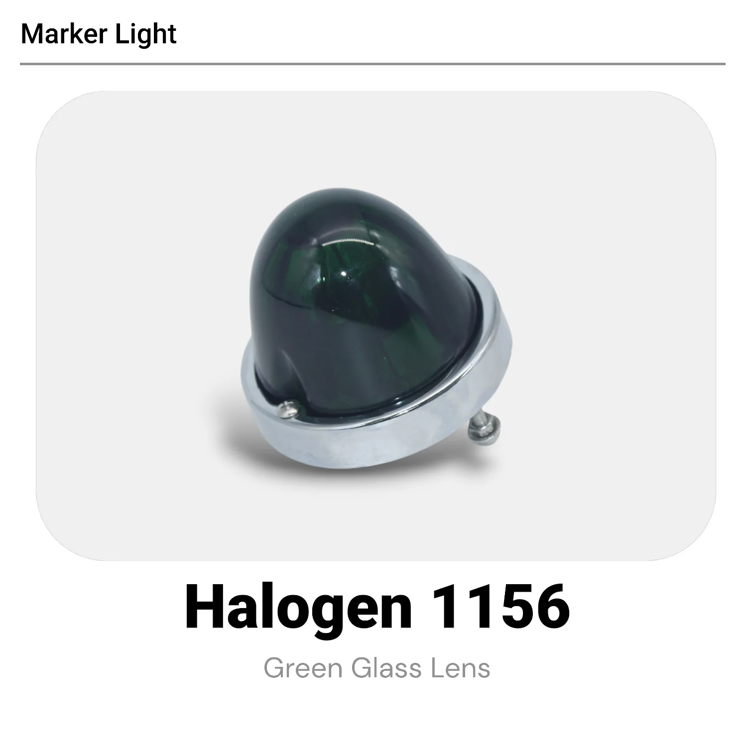 24V 88mm Green Glass Side Light Stainless Steel 1156 Bulb For Truck Pickup Off Road