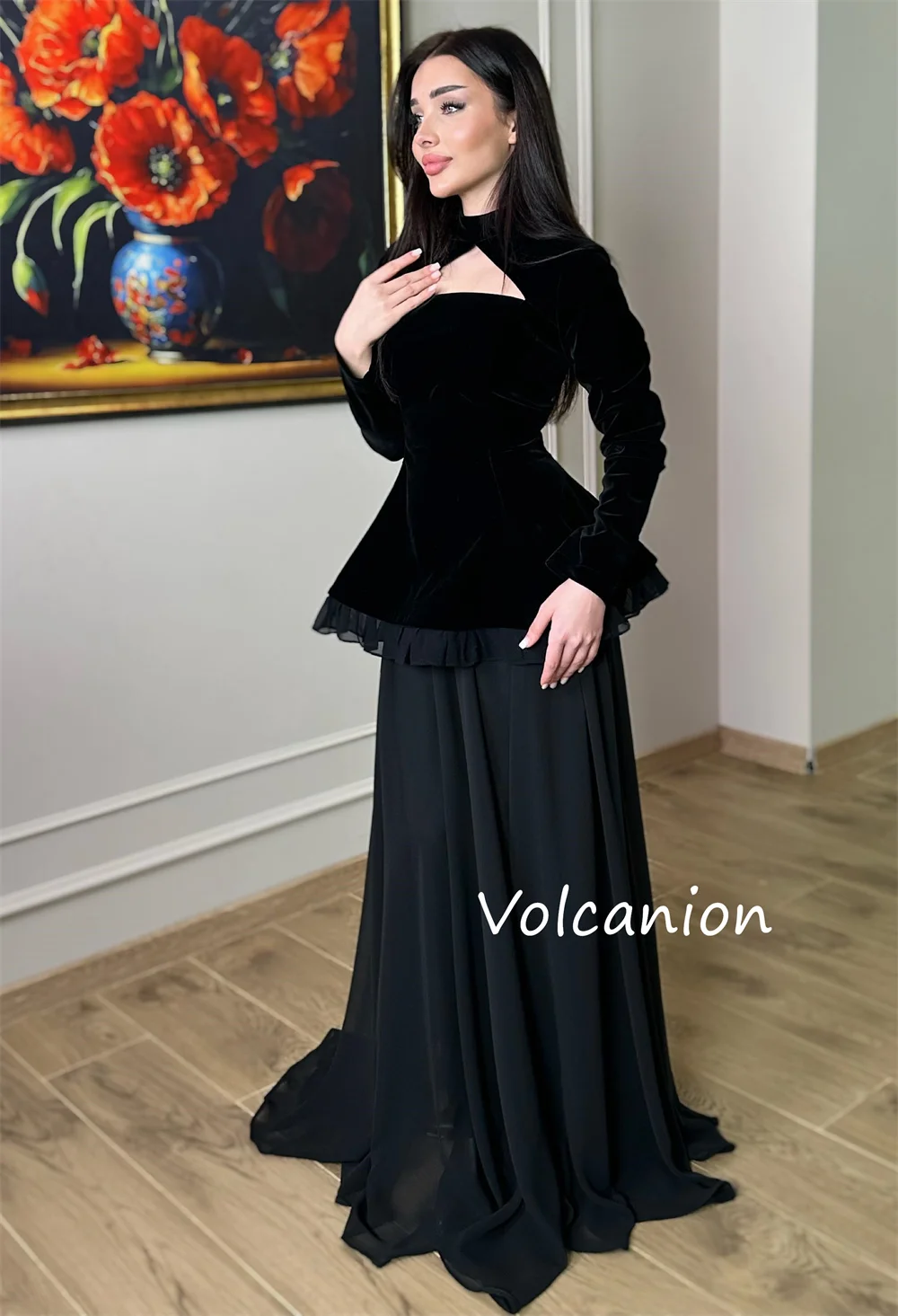 Customized Matching Velour Pleat Ruched A-line Scoop Neck Long Prom Dresses Bespoke Occasion Formal High Quality