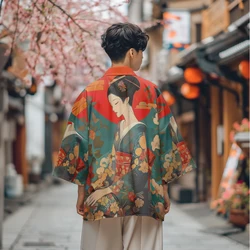 Kimono samurái para hombre y mujer, ropa de calle Haori, Cosplay, ropa japonesa, moda Yukata, cárdigan de moda, bata de verano