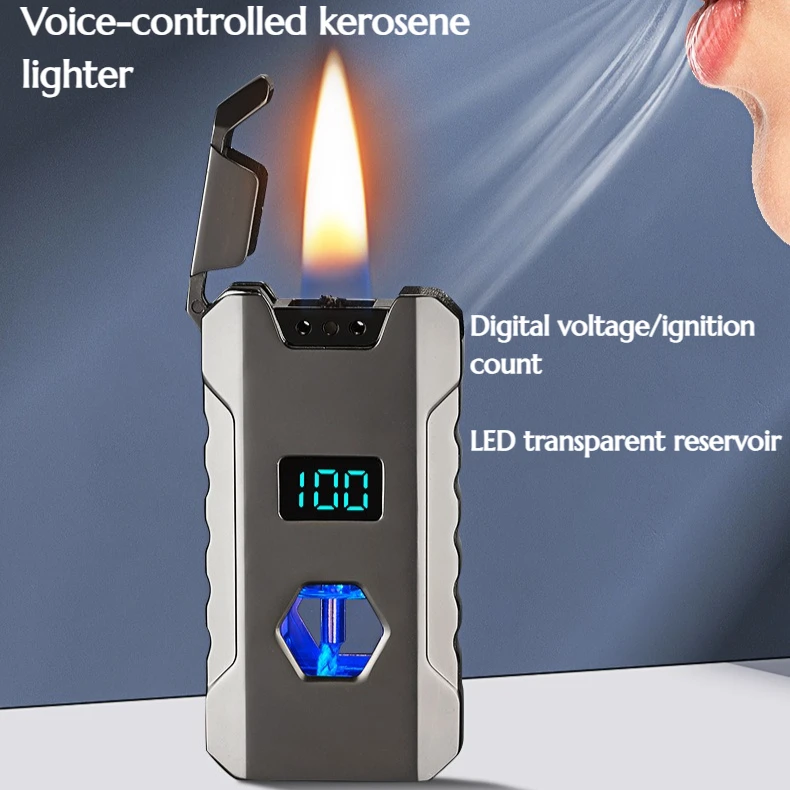 High Appearance Level Intelligent Voice-controlled Lighter Black Technology High-end Business Men's Style Cigarette Accessories