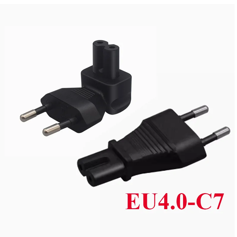 Nero 2.5A/10A 250V gomito dritto Russia corea EU 4.0MM 2Pin a C7 spina presa convertitore Audio TV display caricatore adattatore spina