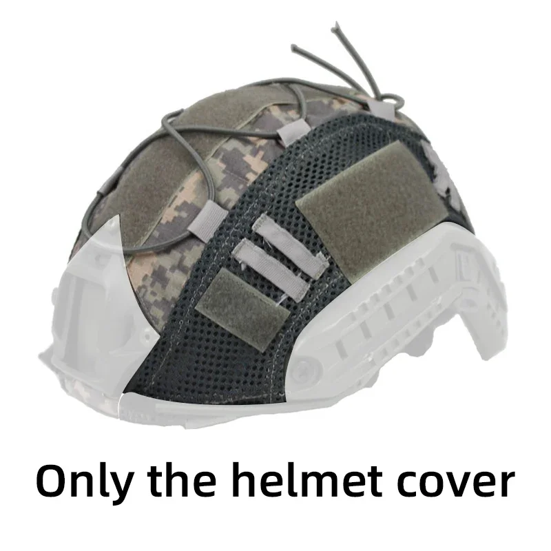 FAST Protector de tela para casco de camuflaje, cuerda elástica, verde, táctico, resistente a los arañazos