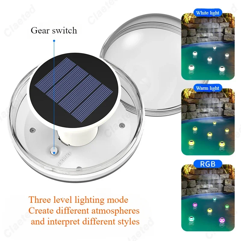 New LED Solar Water Float Light Outdoor Waterproof Courtyard Pool Landscape Floating Decoration Atmosphere Lighting