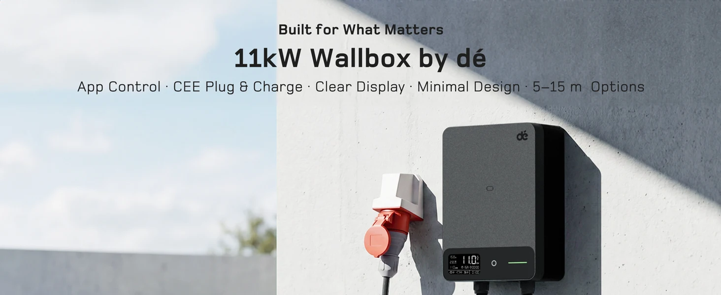 dé Wallbox Typ 2 11kW 16A 3-Phasen-Ladestation mit Tuya Smart App-Steuerung für Elektrofahrzeuge, 5m 7,5m 10m 12,5m 15m EV-Ladekabel – Detail 1