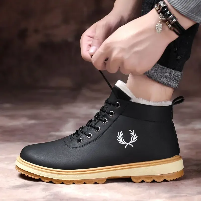 Men\'s Snow Boots Trendy 2025 Male Shoes Winter Warm Cheap Designer Footwear Y2k Fashion Size 45 New 44 Non Slip Comfortable Sale