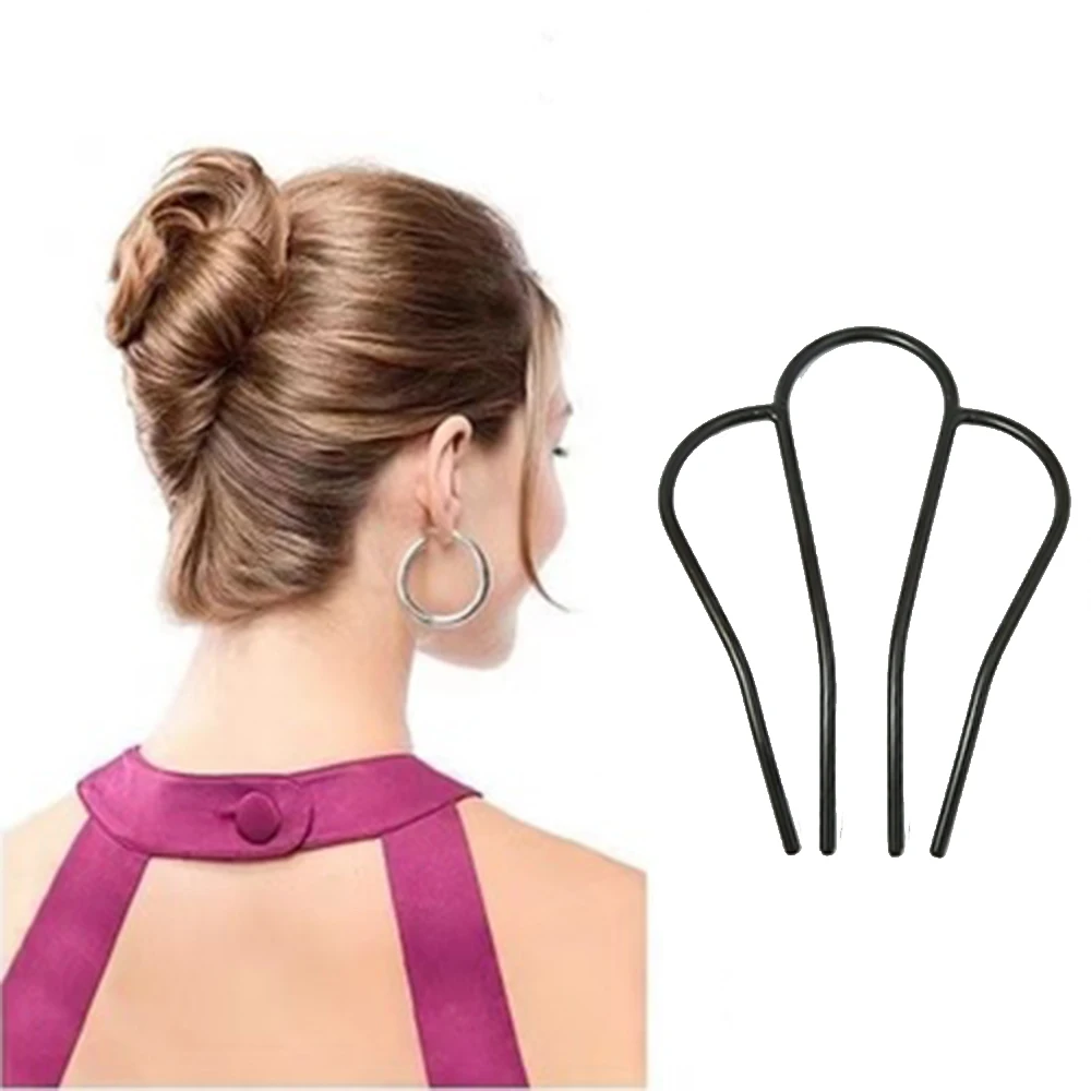 Korean Hairpin Comb U Shape Braiding Twist Fork Curly Hair Clip Fashion Women Styling Tool Hair Sticks Hair Jewelry Accessories