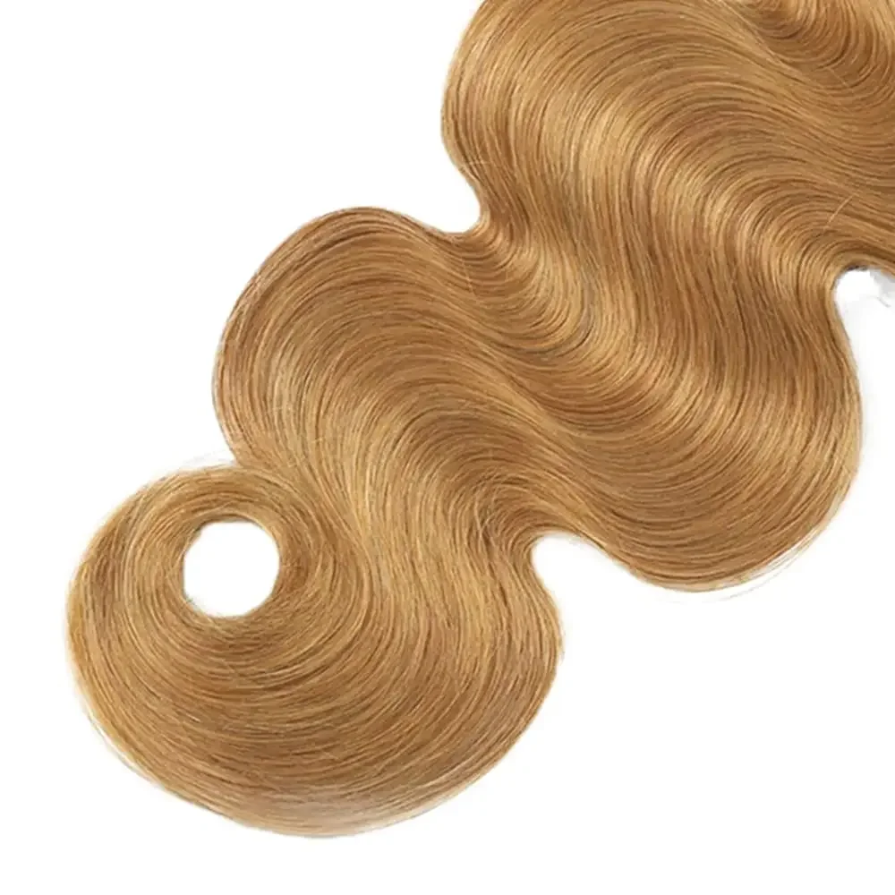 Cabello humano virgen brasileño, extensiones de cabello de doble trama, Color dorado, 12-26 pulgadas, n. ° 27, 100 g/PC