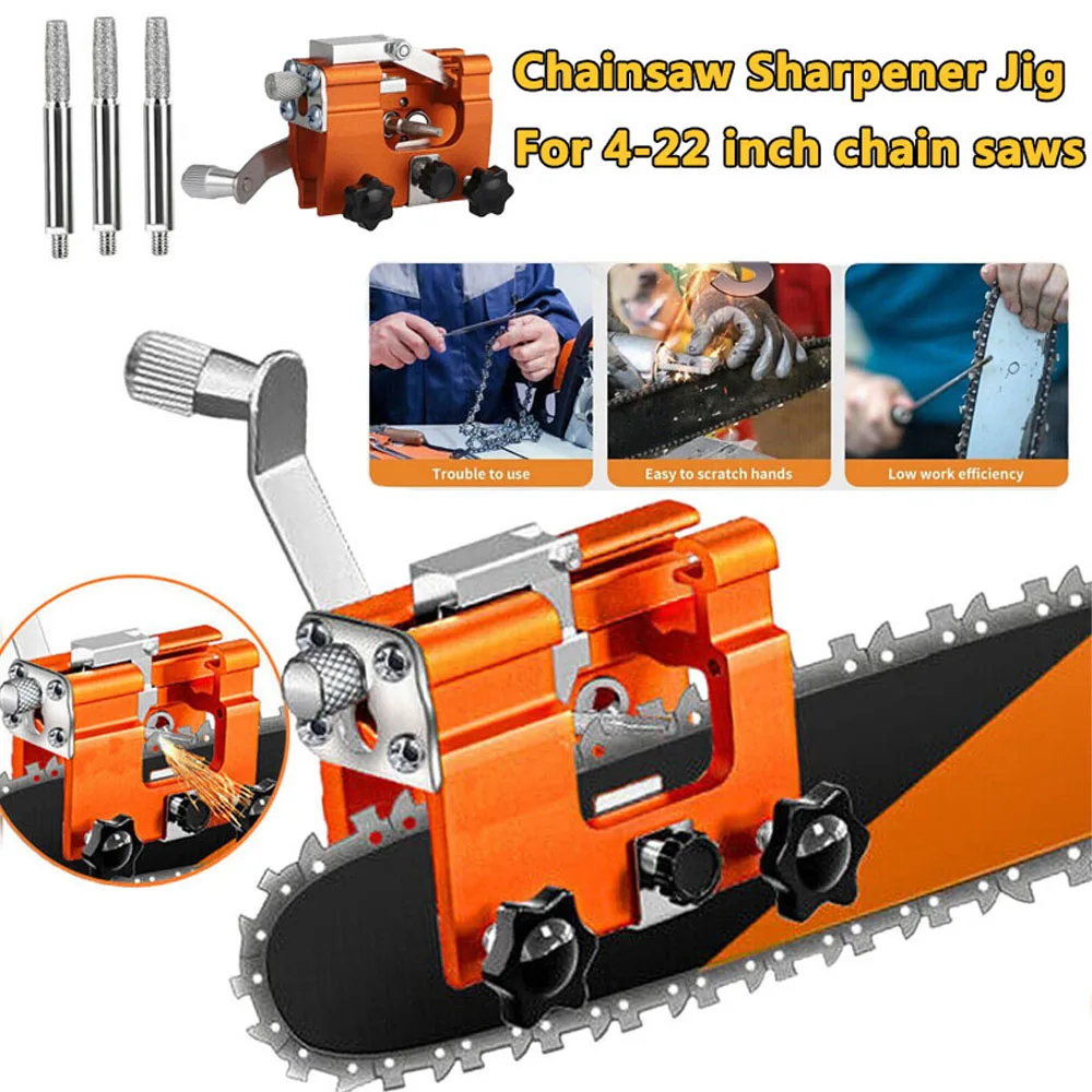 Chainsaw Sharpener Portable Hand Crank Chain Saw Sharpener Tool Suitable For 4