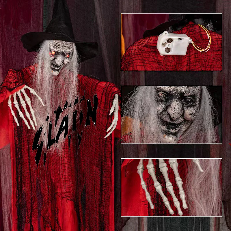 

Хэллоуин Ведьма Висячий Призрак Звуковое Управление Светяться Красная Ведьма Призрак Ужас Висит Призраки Хэллоуин Ведьма Висит Призрак