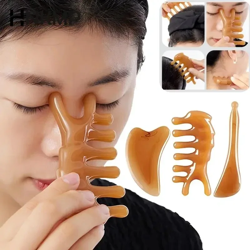 Skin Scraping Resin Guasha Massage Board for Face Eye Neck Back Body Legs Hands -SPA Massager Plate to Promote Blood Circulation