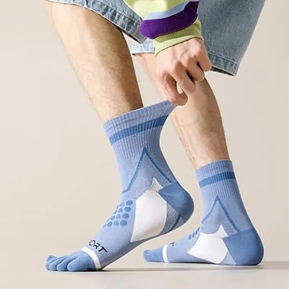 

Breathable Sport 5 Finger Socks Elasticity High Quality Running Toe Socks Quick Dry Anti-Odor Mid-calf Socks Basketball Socks