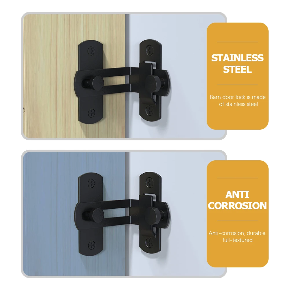 

Stainless Steel Barn Door Lock Latch Heavy Duty Hooks Sliding Doors Suitable Most Doors Garages Cabinets Hotels