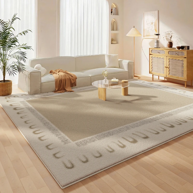 French Living Room Decoration Carpet Modern Cream Color Bedroom Bedside Fluffy Soft Rug Home Study Cloakroom Plush Non-slip Rugs