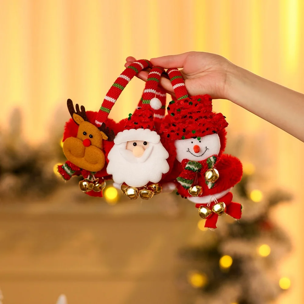 Santa Claus Ear Covers Warm Christmas Earmuffs Winter Ear Cute Ear Muffs For Kids For Holiday Gathering Winter Outdoors Cold