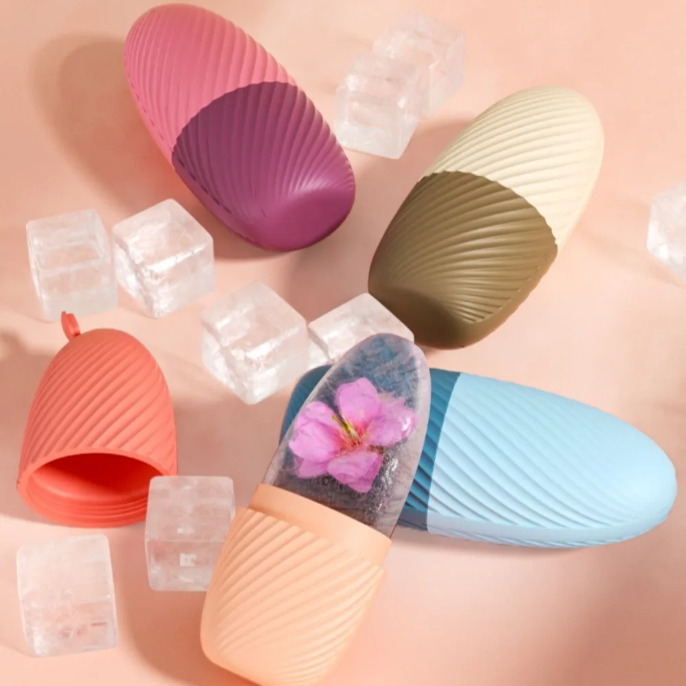 Rolo de gelo para rosto e olhos, molde de gelo de silicone, resfriamento e endurecimento da pele facial, rolo de gelo à prova de vazamento, ferramentas de cuidados faciais reutilizáveis