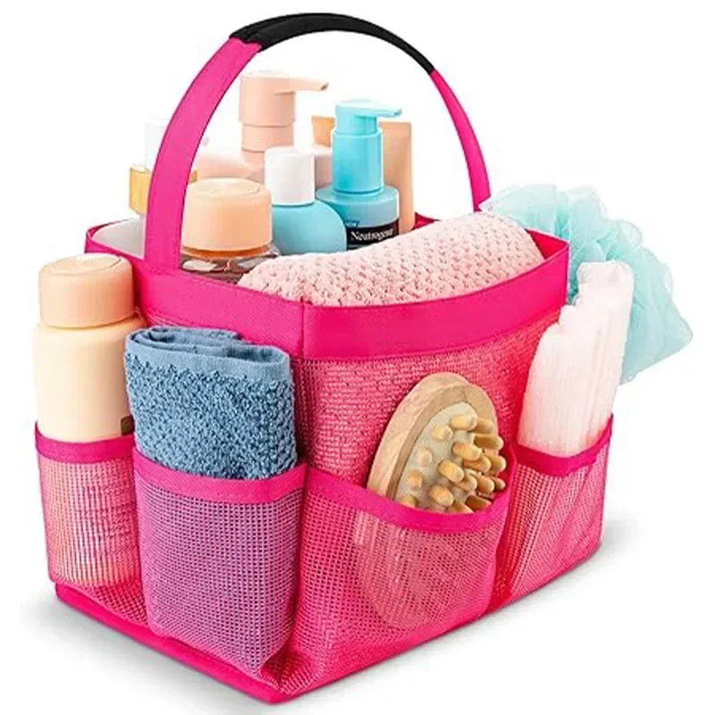 Portátil malha Shower Caddy Bag, dobrável, banheiro organizador para viagens, ginásio, a-STE6