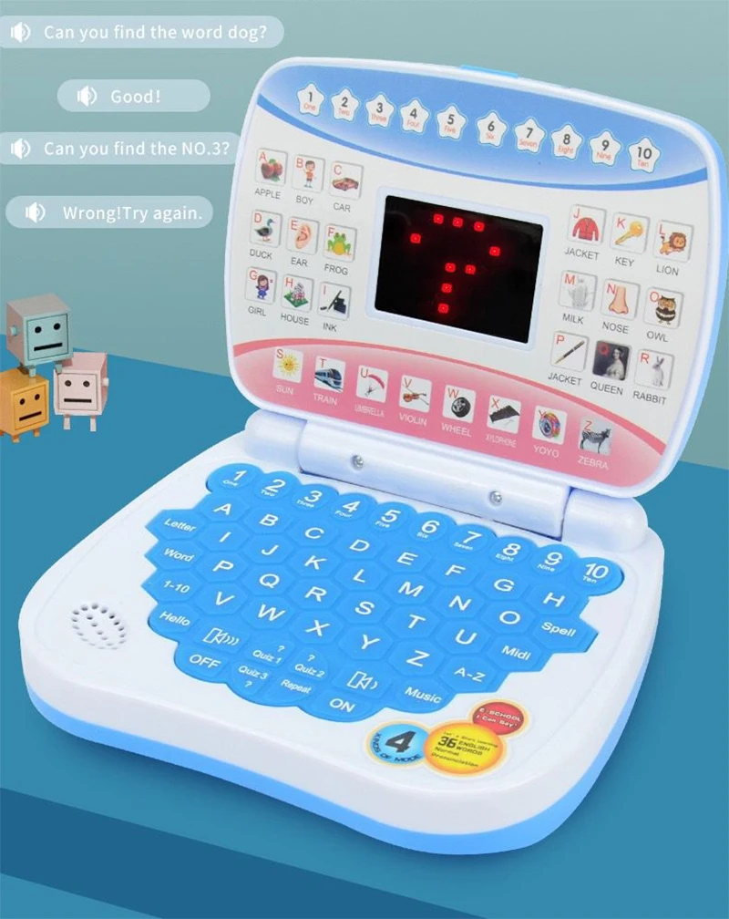 Machine d'apprentissage de la prononciation pliable, avec écran, langue de l'alphabet anglais, ordinateur, tablette pour enfants, jouets éducatifs, cadeau
