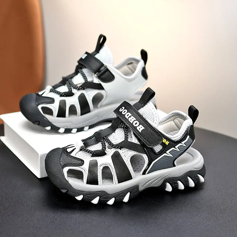 

Children Boys Sandals Cut-out Summer Kids Shoes High Quality Toddlers Non-slip Sole Beach Sandalias 4-9Y