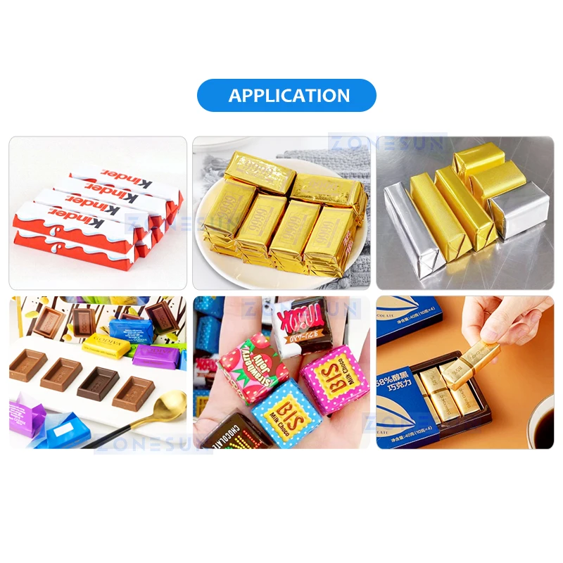 ZONESUN ZS-HFW1 Automatic Chocolate Bar Wrapping Machine Candy Bar Packaging Horizontal Flow Wrapper