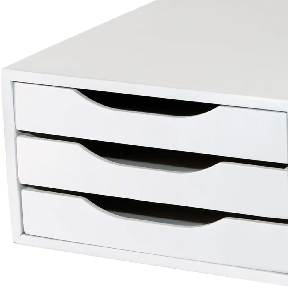 Branco Desktop Storage Drawer Box, 3 gavetas, Storage Box, Medicina Itens, Cosméticos, Maquiagem Container, Hom, Novo, 2023