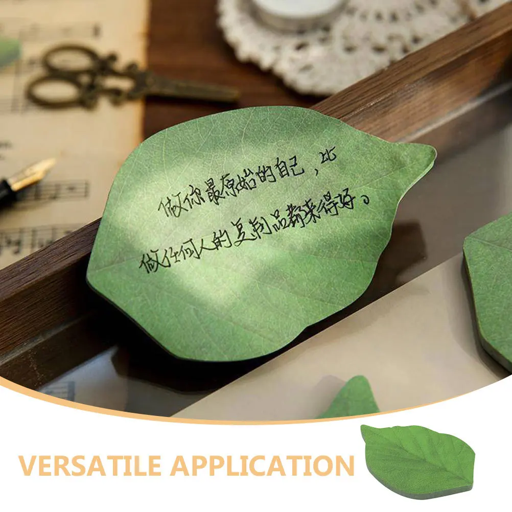 Blocco note a foglia verde Design realistico delle piante di lunga durata per la scrivania estetica della decorazione della scuola dell'home office