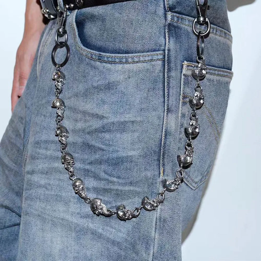 Retro Gothic Punk Heavy Waist Chain Rock Hip Hop Men Punk Belt Chain Vintage Harajuku Skull Pants Chain Motorcycle Riding