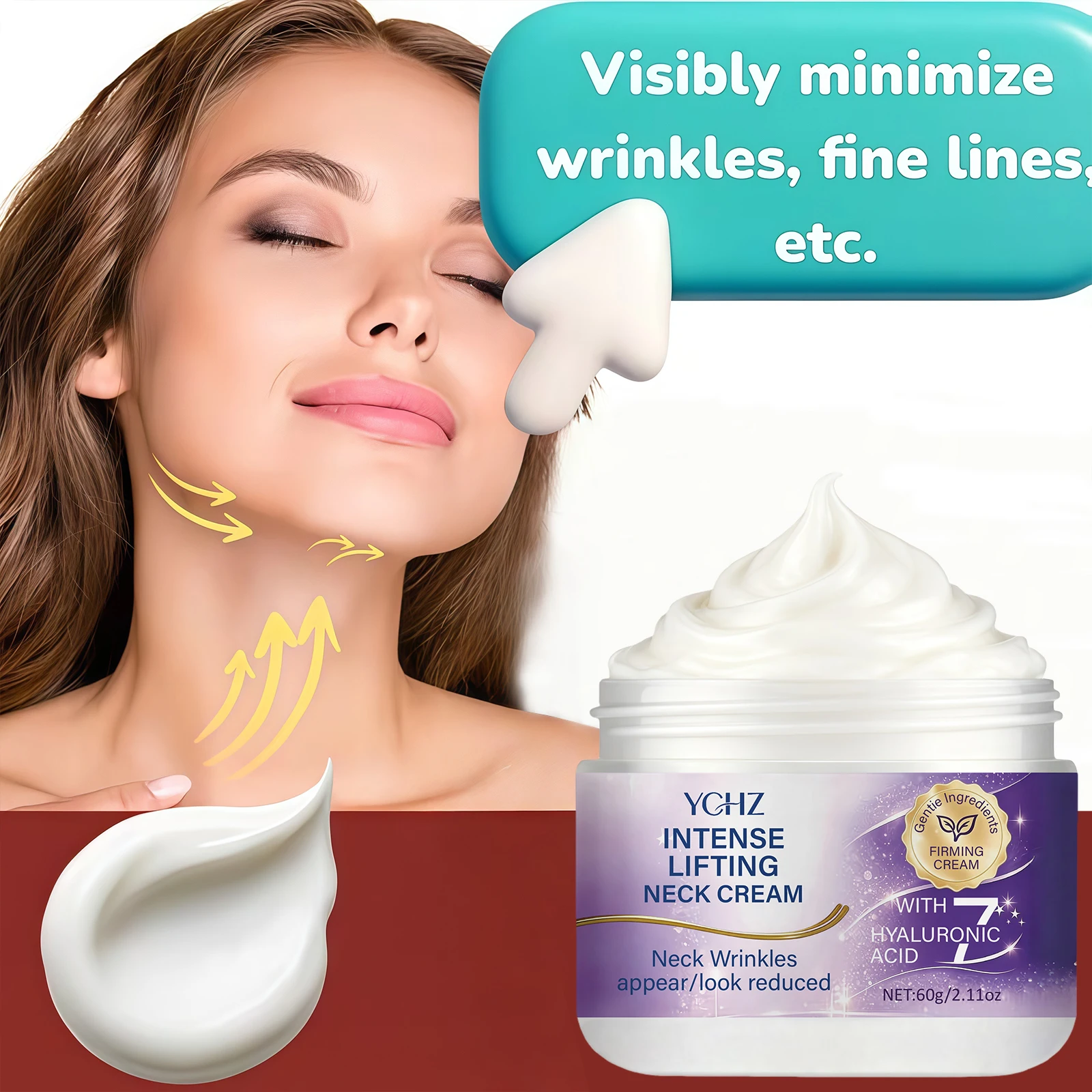

Lifting Face Cream, Day and Night Face and Neck Cream, Evens Skin Tone, Lifts and Firms - Non-Greasy, Suitable for Both Men and Women - Moisturizing Cream, Dual-Use for Day and Night - 60g