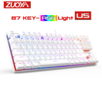 Gaming Mechanical Keyboard Blue Red Switch 87key RU/US Wired Keyboard Anti-ghosting RGB/ Mix Backlit LED USB For Gamer PC Laptop