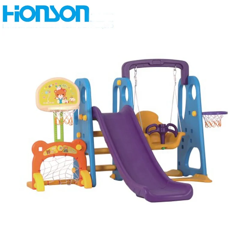 

Детский многофункциональный пластиковый игровой набор для заднего двора, пластиковые горки и качели