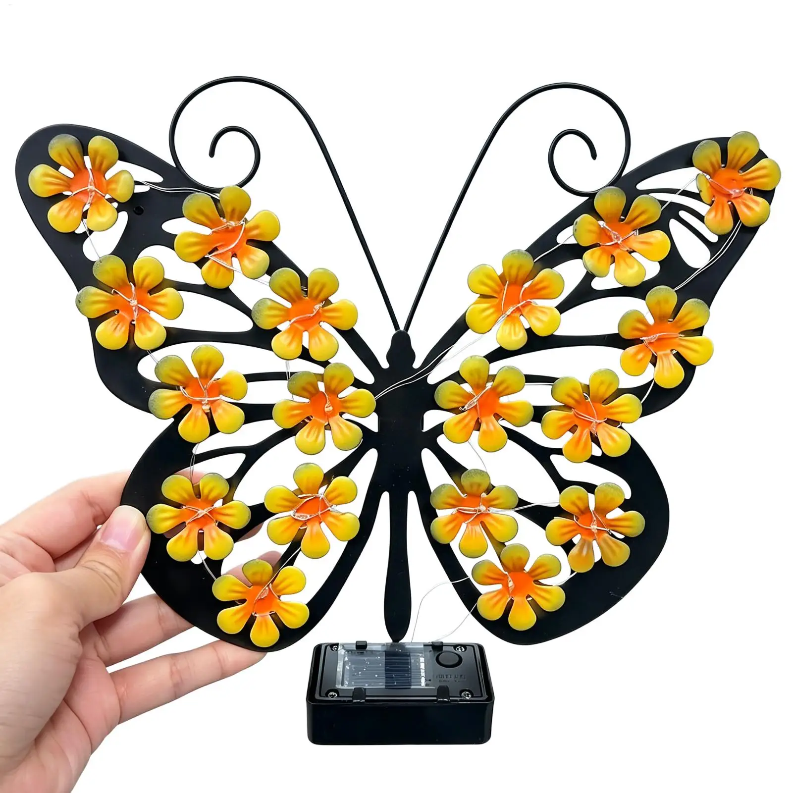 Solar Garden Lights Metal Art LED Funny Wall Decor Cute Solar Lights Outdoor Waterproof for Yard Porch Fence Pathway Balcony