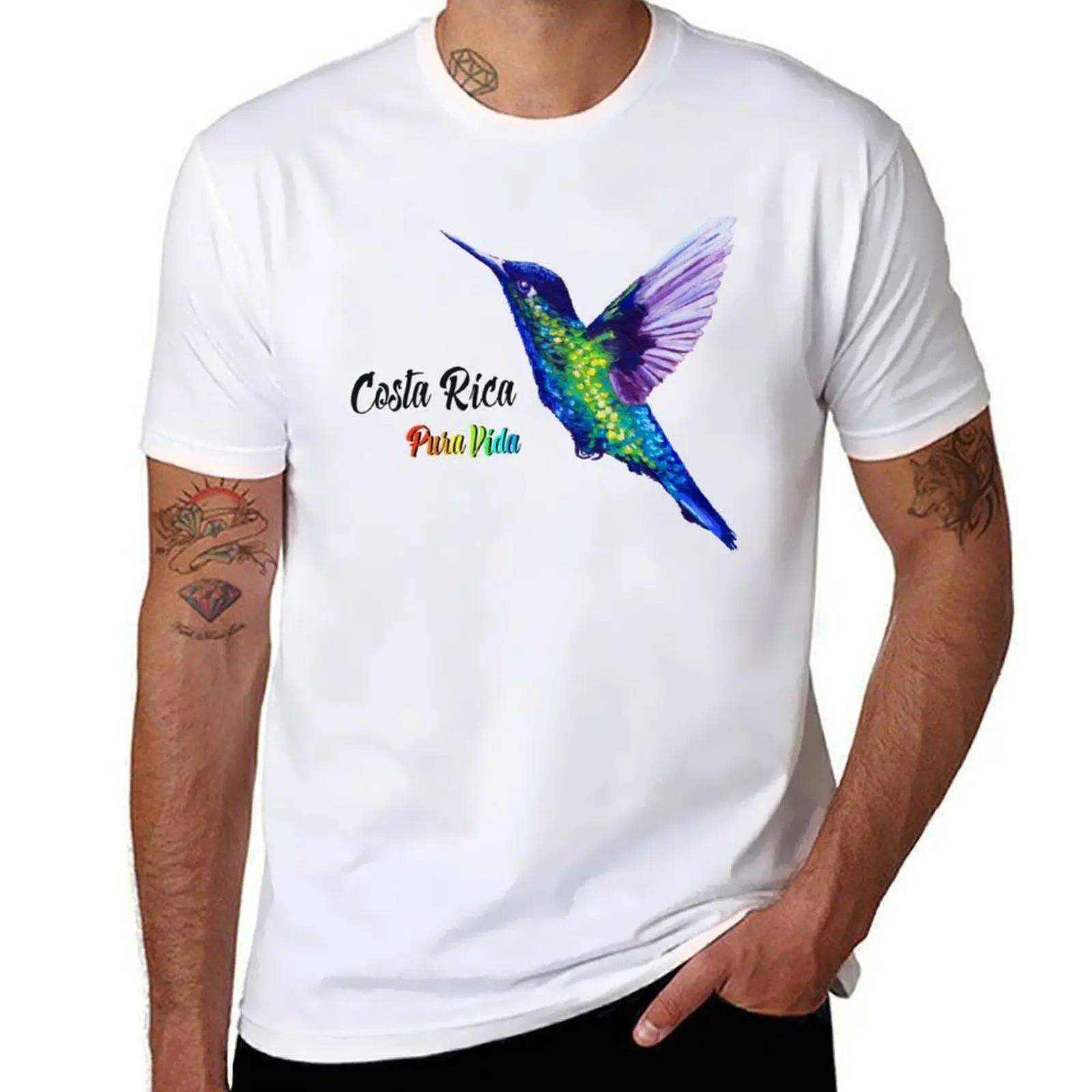 

Hummingbird, Costa Rica, Pura Vida T-Shirt vintage anime shirt luxury clothing labubu topping t shirts for men graphic