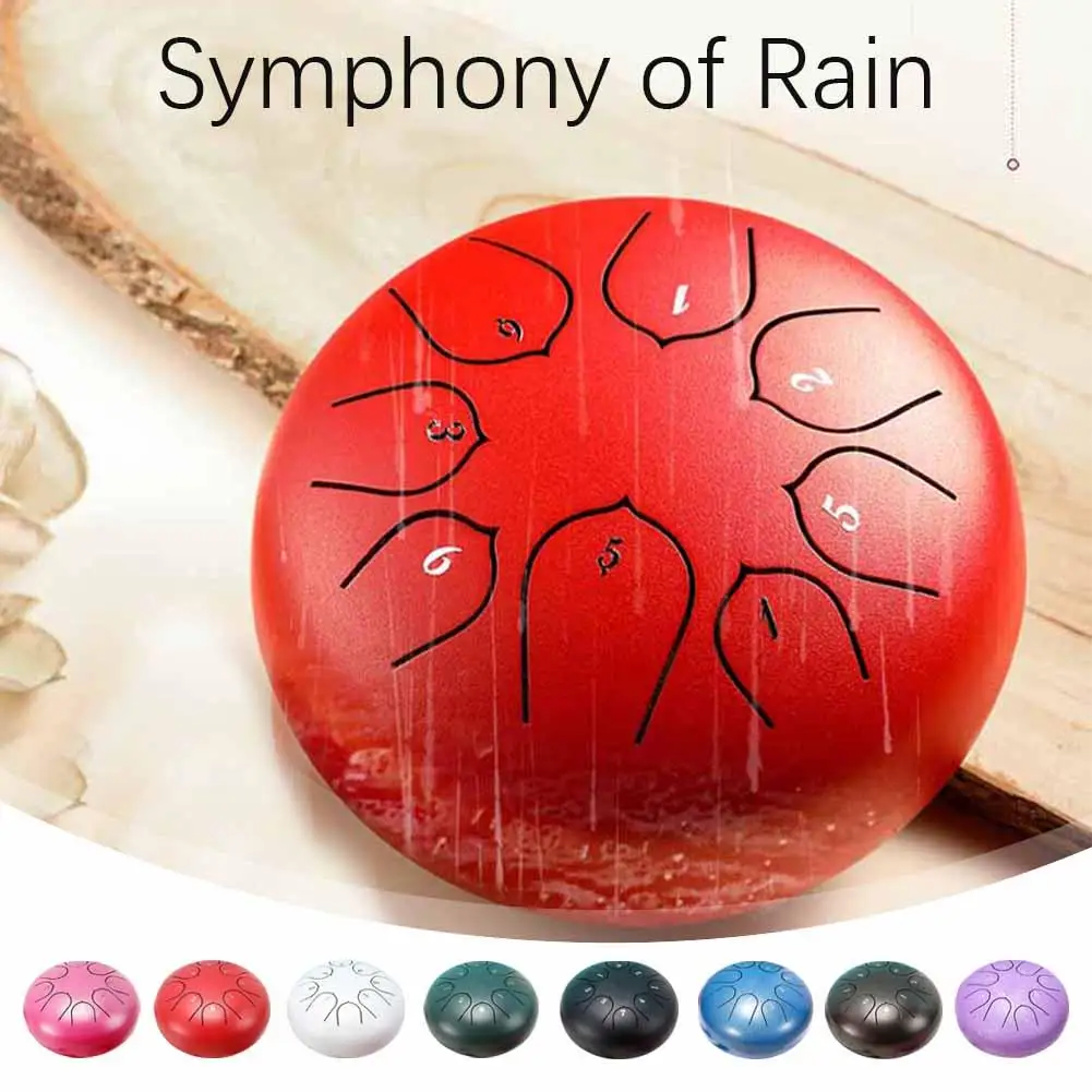 Hollow Drum Outdoor Rain Drum 6 Inch 8-tone Hollow Color Drum Beginner Rain Symphony Percussion Toy Musical Instrument Garden