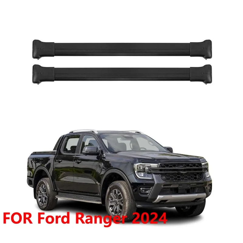 

Для Ford Ranger 2024: Алюминиевые поперечины для багажника на крышу, черные, 2 шт.