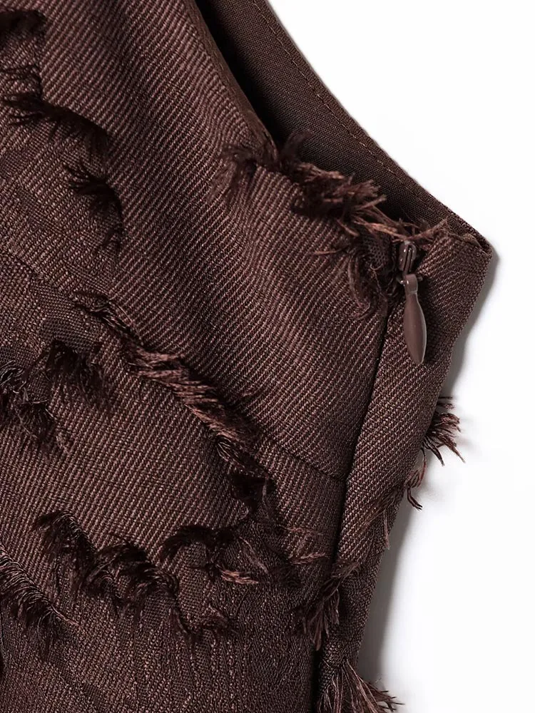 BWQ 2025 ฤดูร้อนผู้หญิงชุดมินิแฟชั่นแขนกุด O-คอด้านข้างซิปหญิง Elegant Street Tank Dresses เสื้อผ้า