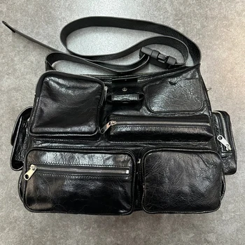 여성용 모토 & 바이커 스퀘어 백 럭셔리 디자이너 핸드백 및 지갑 2024 PU 다중 포켓 지퍼 블랙 숄더 크로스 바디 무료 배송 빠른 도착