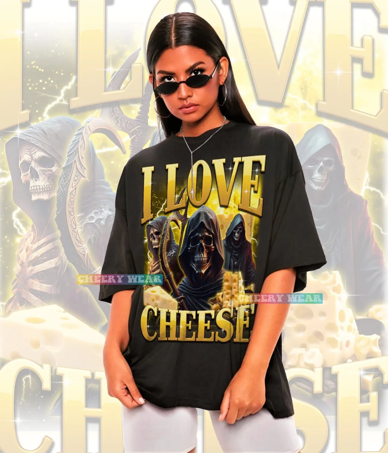 

I Love Cheese Skeleton T Shirt Funny For Friends 90s Meme Humor Sarcastic Friend