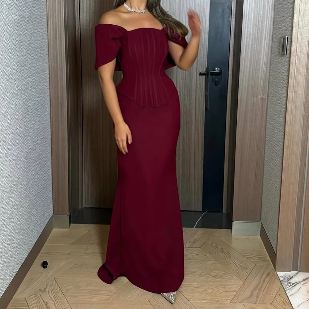 

Вечерние платья трапециевидной формы по индивидуальному заказу, длиной до пола, с открытыми плечами, платье для выпускного без рукавов, простое модное драпированное вечернее платье с открытой спиной