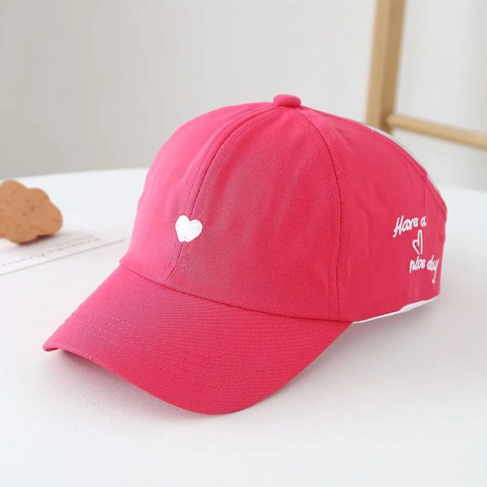 Heart-embroidered Baseball Cap for Girls Breathable Cute Children's Baseball Hat Sun Protection Tool UV Protection