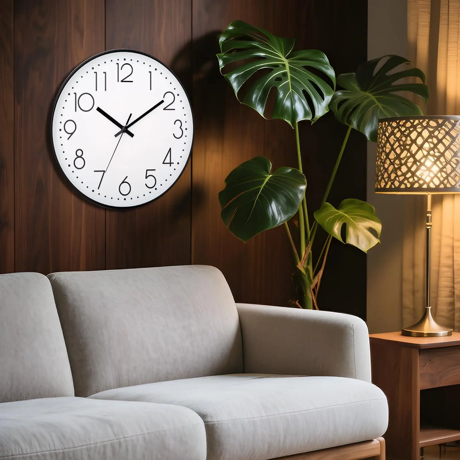Silent Wall Clock 10-Inch Round Wall Clock Battery-Operated Time Display Home Decoration For Homeowners Renters Living Room