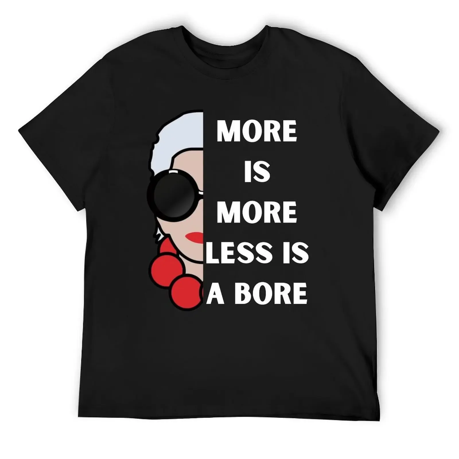 Iris Apfel more is more less is a bore T-Shirt street wear vintage clothes anime tshirt mens fashion